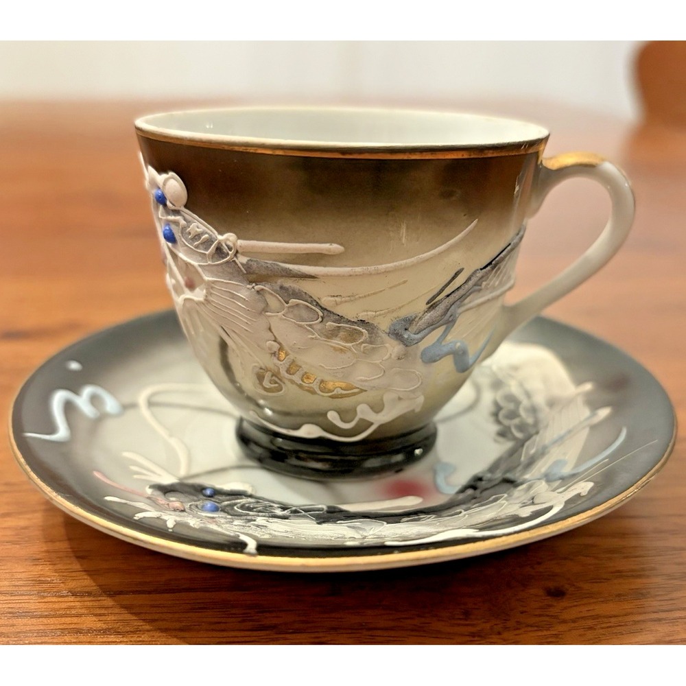 Dragon Ware Geisha Girl Lithopane Cup & Saucer